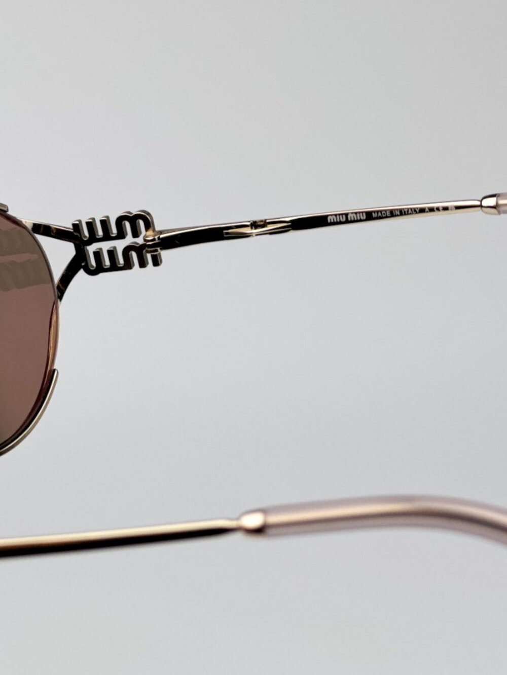 Miu Miu MU52YS ZVN20F BRAND NEW Sunglasses Pink Gold Mirror Silver Oval Unisex - Picture 10 of 14